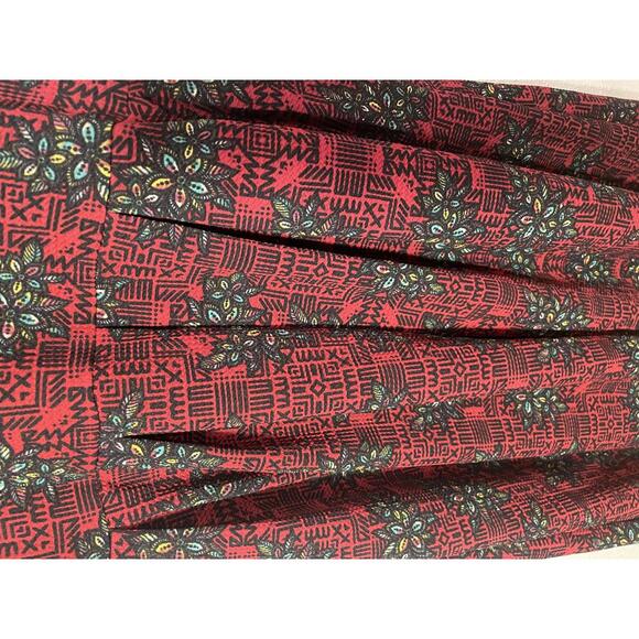 LuLaRoe Dress Women's Large Burgundy Red Floral Zip Back - Picture 9 of 10